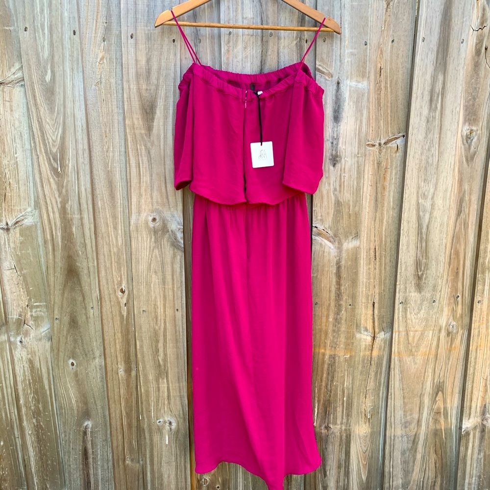 dRA/Anthropologie Off The Shoulder Fuchsia Dress